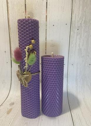 Набір свічок лавандового кольору1 фото