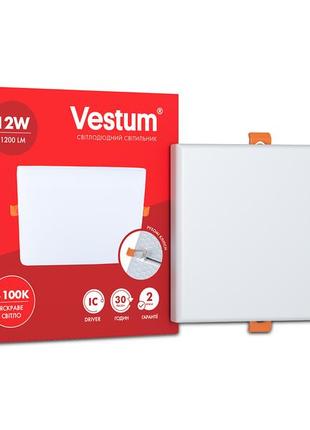 Квадратний світлодіодний врізний світильник "без рамки" vestum 12w 4100k 1-vs-56051 фото