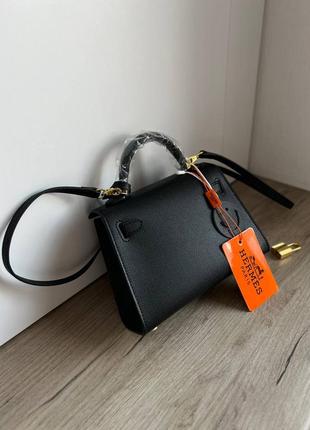 Сумка hermes kelly mini black premium2 фото