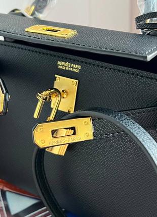 Сумка hermes kelly mini black premium9 фото