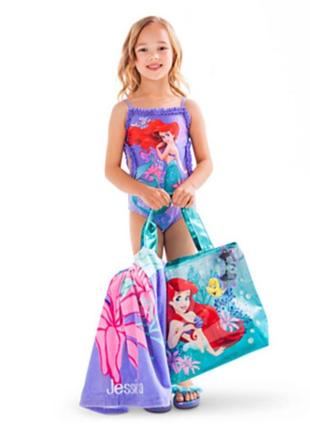 Мегакрутой слитный купальник в мультяшный принт ariel на 9-10 лет на 140 см disney store2 фото