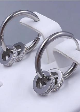 Сережки xuping ttm stainless steel діаметр 1,8 см.