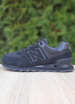 Жіночі кросівки | new balance 574 | чорні | замша/сітка, :37