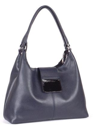 Шкіряна сумка жіноча 39 темно-синій флотар 013901035 фото