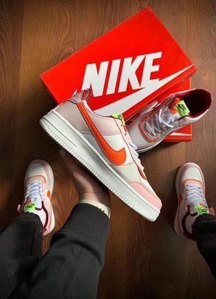 Кроссовки женские nike air force 1 shadow white &amp; pink &amp; orange6 фото