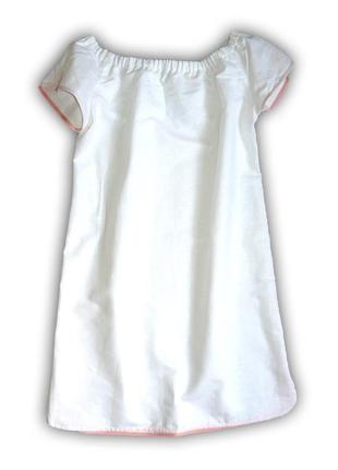 Белое льняное платье ровного силуєта1 фото