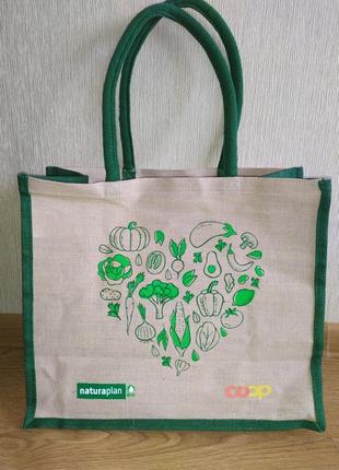 Coap naturaplan bio💚нова💚 сумка шоппер из джута, эко продукт