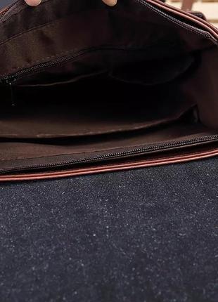 Мужской кожаный новый стильный рюкзак портфель чоловічий ранець сумка для ноутбука8 фото