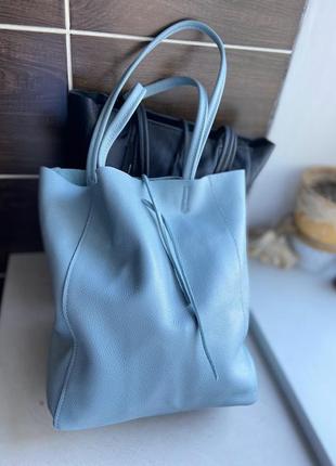 Натуральная кожаная сумка женская италия сумка мешок ts000092 шоппер1 фото