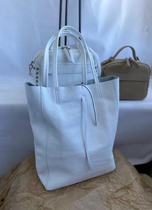 Натуральная кожаная сумка женская италия сумка мешок ts000092 шоппер3 фото