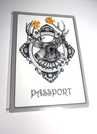 Зверская обложка на паспорт волк и олень2 фото