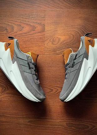 Кросівки чоловічі adidas shark dark gray & brown👟6 фото