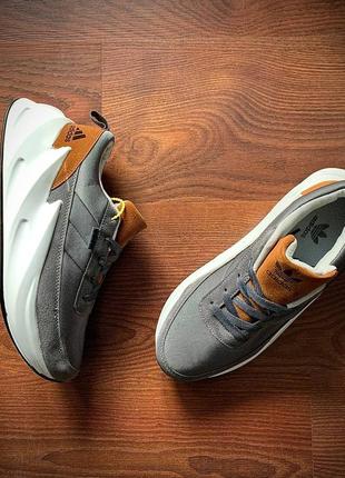 Кроссовки мужские adidas shark dark gray &amp; brown👟7 фото