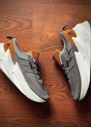 Кросівки чоловічі adidas shark dark gray & brown👟10 фото