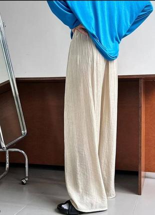 Жіночі літні штани палаццо з креп-жатки🌿2 фото