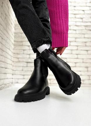 Новые черные зимние челси ботинки ботинки скидка7 фото
