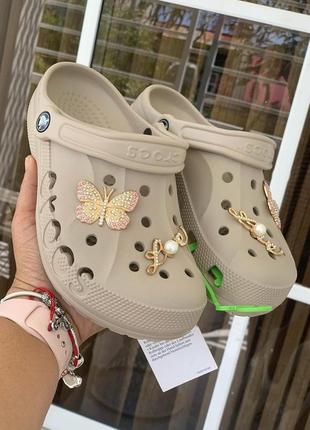 Crocs baya clog сабо бежеві жіночі крокс байа, оригінал.4 фото