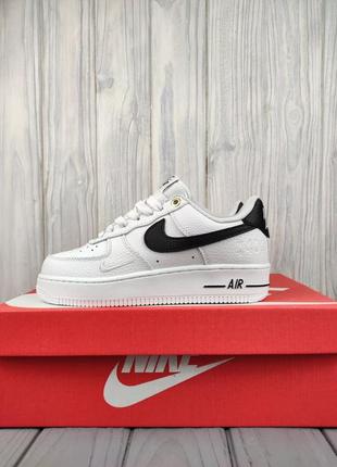 Кроссовки nike air force 1 af-1 white black2 фото