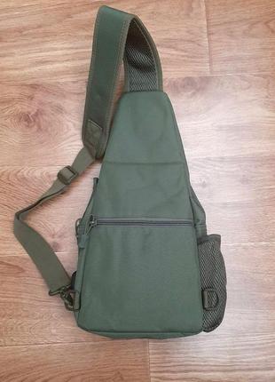 Тактическая сумка-рюкзак олива, борсетка однолямочная + usb выход6 фото