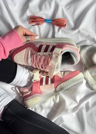 Женские кроссовки adidas forum x bad bunny "white pink"5 фото
