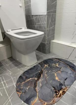 Быстросохнущий нескользящий абсорбирующий коврик для ванной комнаты прихожей кухни 80 на 50 см мрамор3 фото