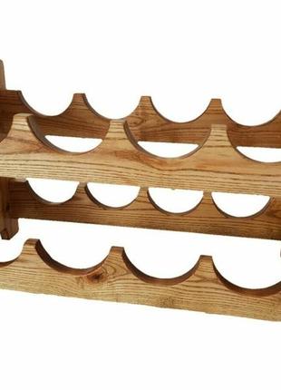 Полиця для вина з натурального дерева