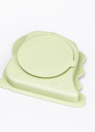 Детский набор силиконовой посуды чашка / тарелка с тремя секциями / ложка4 фото