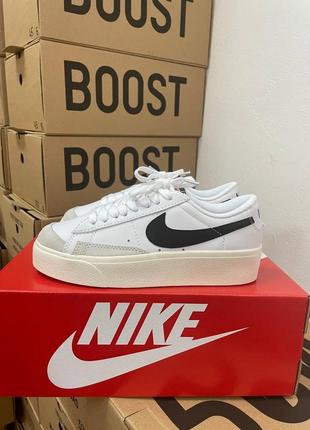 Кросівки nike blazer low platform white black7 фото