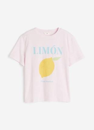 Хлопковая футболка h&amp;m limon4 фото