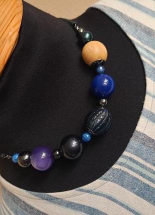 Разноцветное винтажное ожерелье с бусинами  next6 фото