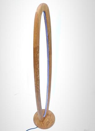Овальный торшер из натурального дуба, напольный светильник из дерева5 фото