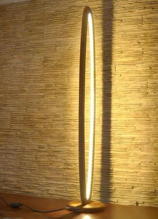 Овальный торшер из натурального дуба, напольный светильник из дерева2 фото