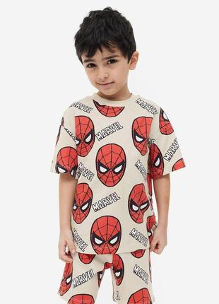 Хлопковая футболка человек паук marvel spiderman h&m