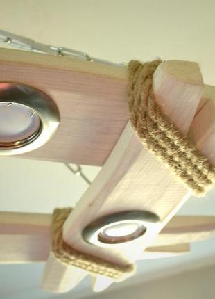 Стельовий світильник ручної роботи з натурального дерева4 фото