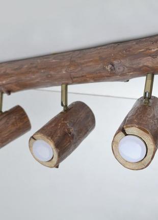 Трековий світильник з натурального дерева, дерев’яна трекова лампа ручної роботи5 фото