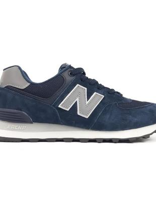 New balance 574 синие (серая n) кроссовки женские замшевые консультации (19640154) осенние демисезонные демисезон низкие замша отличное качество9 фото