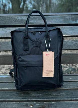 Черный городской рюкзак kanken classic 16 l, сумка, канкен класик.8 фото