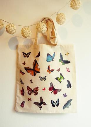 Еко торба сумка з метеликами 23 фото