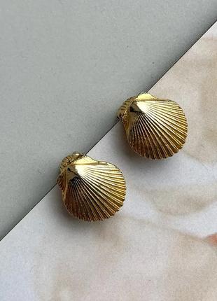 Винтажные, роскошные клипсы-мушли от mimi di n, 1974