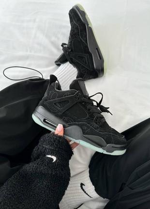 Nike air jordan retro 4 x kaws black premium1 фото