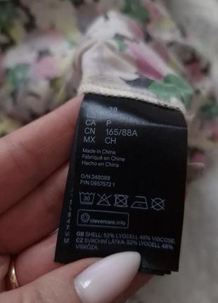 Красивое розовое платье миди в цветочный принт h&amp;m 🌸🌿10 фото