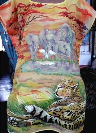 Туника шифоновая "тропики"