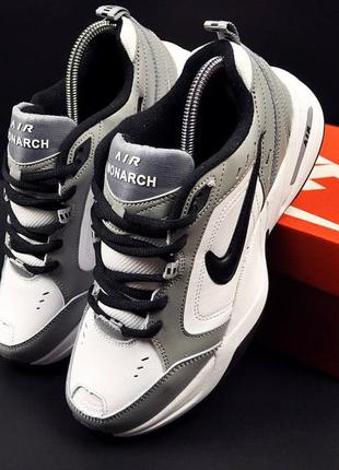 👟кроссовки мужские nike air monarch iv white &amp; gray👟4 фото