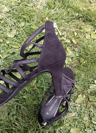 Босоножки туфли черный цвет натуральная замша 40р 8см каблук6 фото