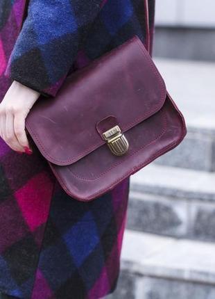 Женская сумка через плечо ручной работы из натуральной винтажной кожи1 фото
