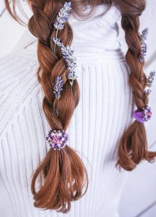 Помаранчеві резиночки для волосся, резиночки для дівчаток, гумки з квітами, подарунок для дівчинки3 фото