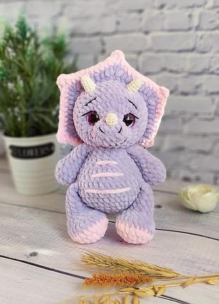 Динозавр трицератопс, плюшевий динозавр