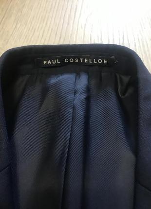 Пиджак блейзер жакет short синий 100% шерсть бренд paul costelloe modern fit8 фото