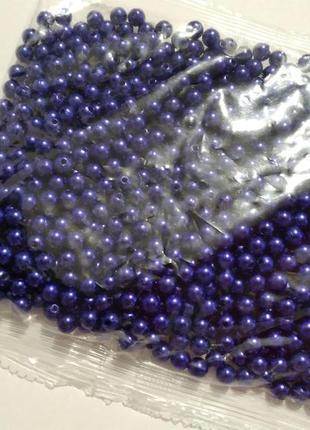 Намистини(штучні перлини) 6 мм./сині/упаковка