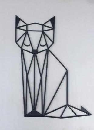 Настінний декор панно картина кішка лофт з металу ручної роботи2 фото